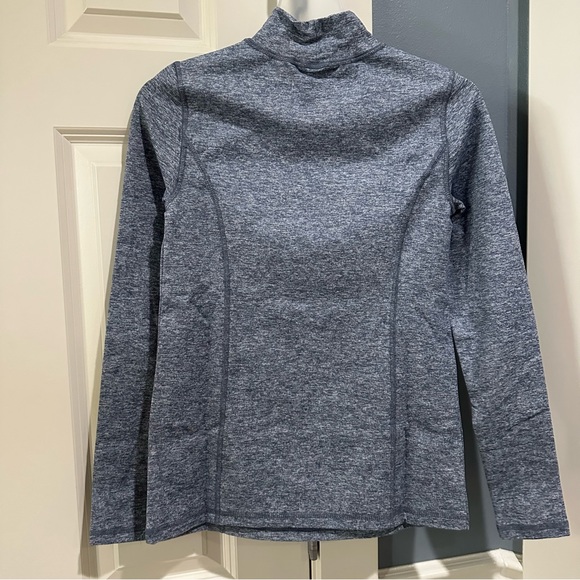 Women’s XXS Zuda QVC Blue Mock Neck Long Sleeve Shirt - Picture 2 of 2